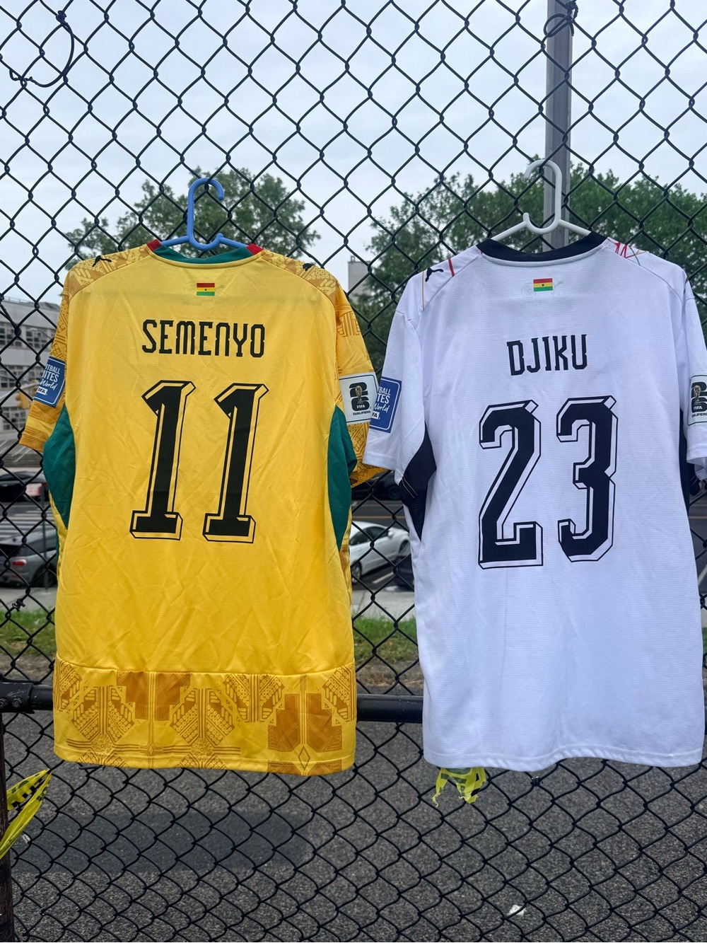 Puma Yellow & White Soccer Jerseys - Semenyo #11 & Djiku #23